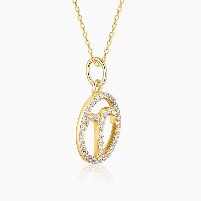 Golden Aries Pendant With Link Chain