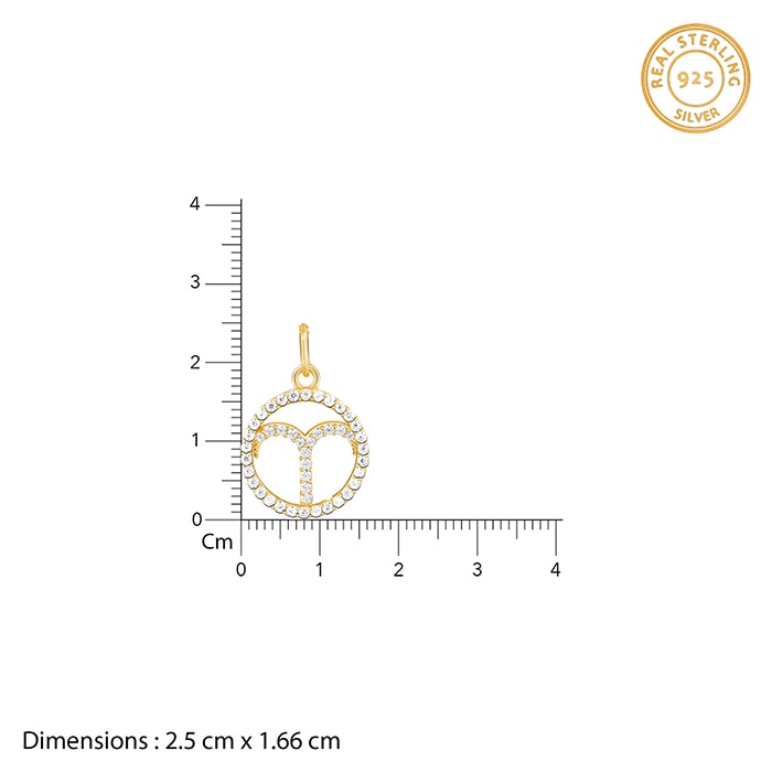 Golden Aries Pendant With Link Chain
