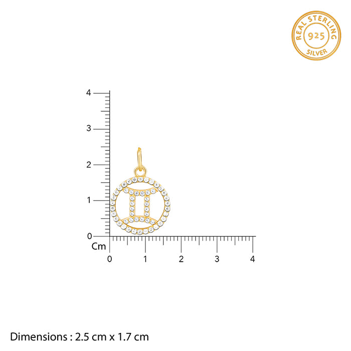 Golden Gemini Pendant With Link Chain