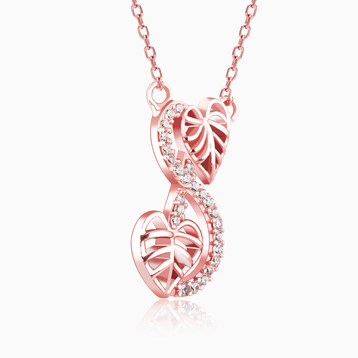 Rose Gold Intertwined Leaves Necklace