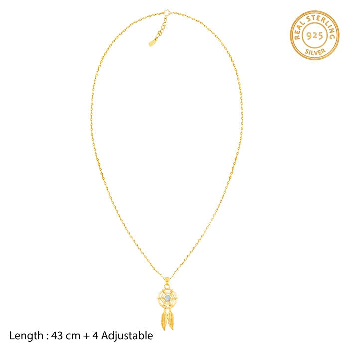 Golden Dream Catcher Pendant with Link Chain