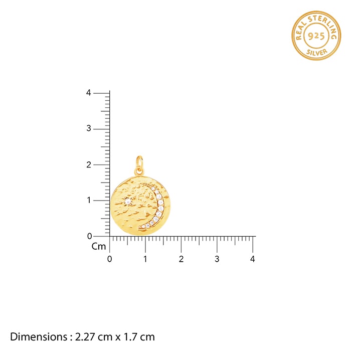 Golden Moon Star Pendant with Link Chain