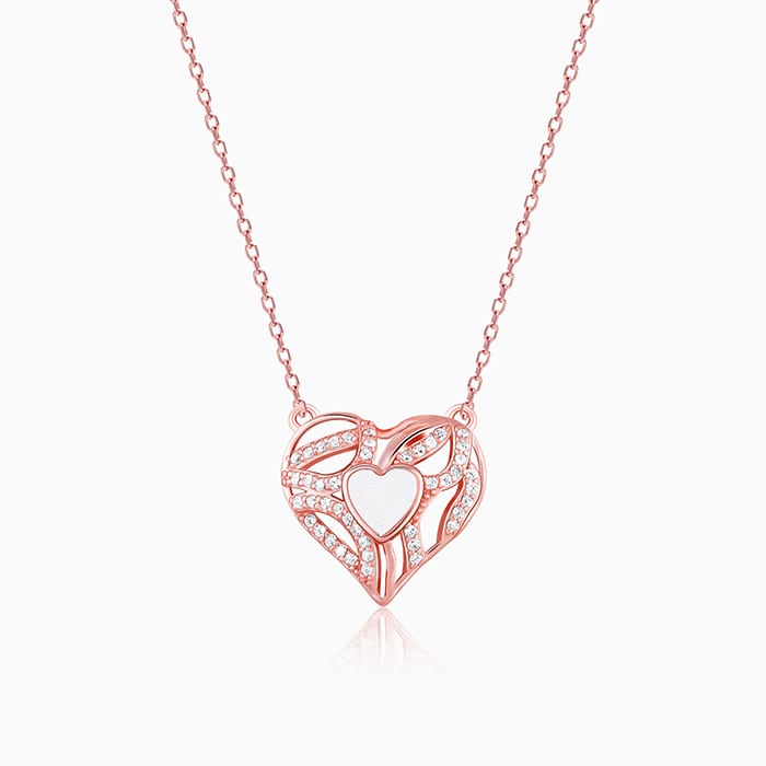 Rose Gold Tender Heartbeat Necklace