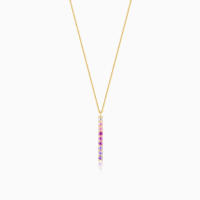 Golden Chromatic Delight Pendant With Link Chain