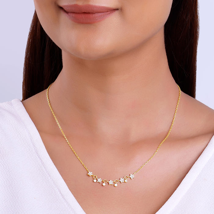 Golden Floral Serenade Necklace