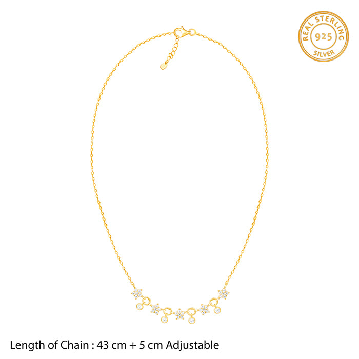 Golden Floral Serenade Necklace