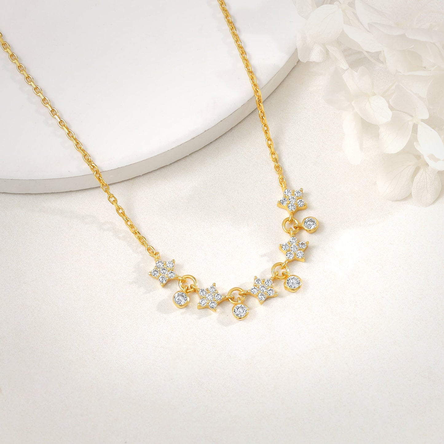 Golden Floral Serenade Necklace