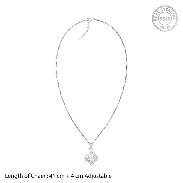 Silver Starlight Sparkle Pendant With Box Chain