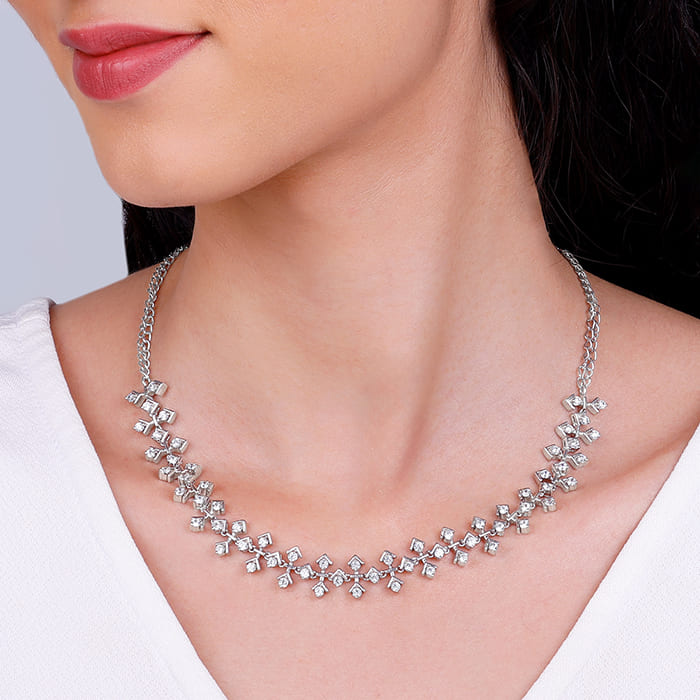 Silver Strings of Shine Necklace