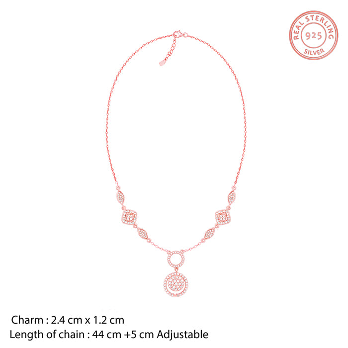 Rose Gold Radiant Halo Necklace