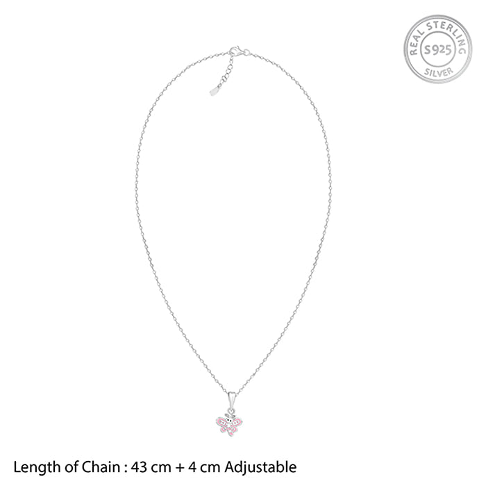 Silver Fairy Dragonfly Kids Pendant With Link Chain (7-10 yrs)
