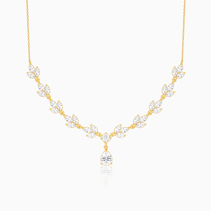 Golden Shimmering Floral Necklace