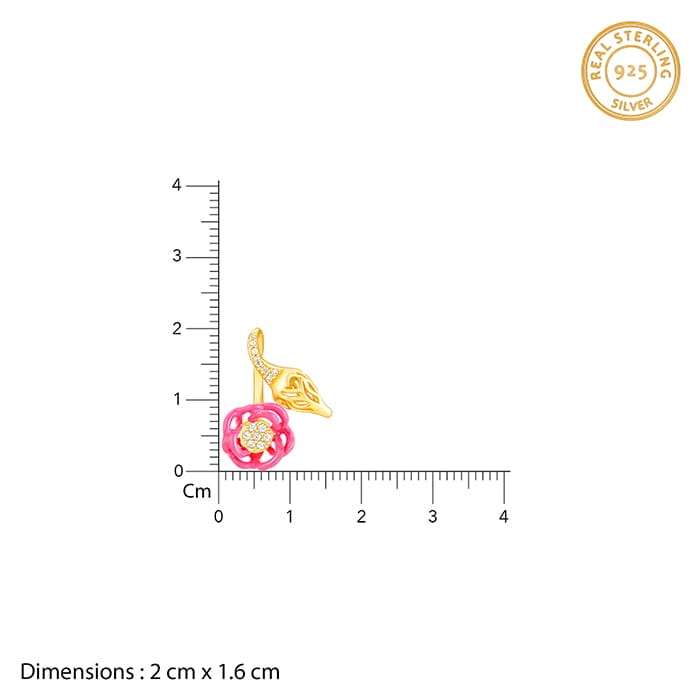 Golden Pink Brahma Kamal Bud Pendant with Link Chain