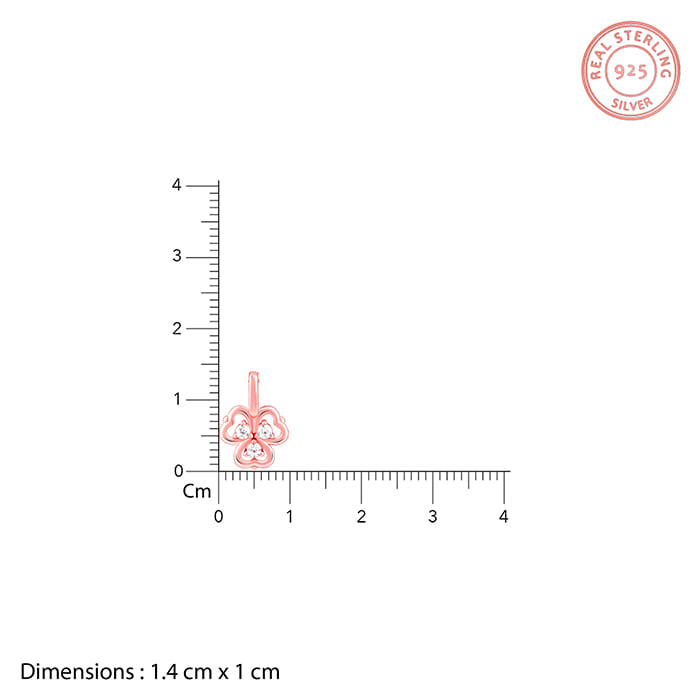 Rose Gold Three Leaf Clover Pendant With Link Chain