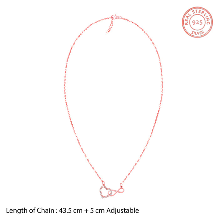 Rose Gold Sparkling Infinity Necklace