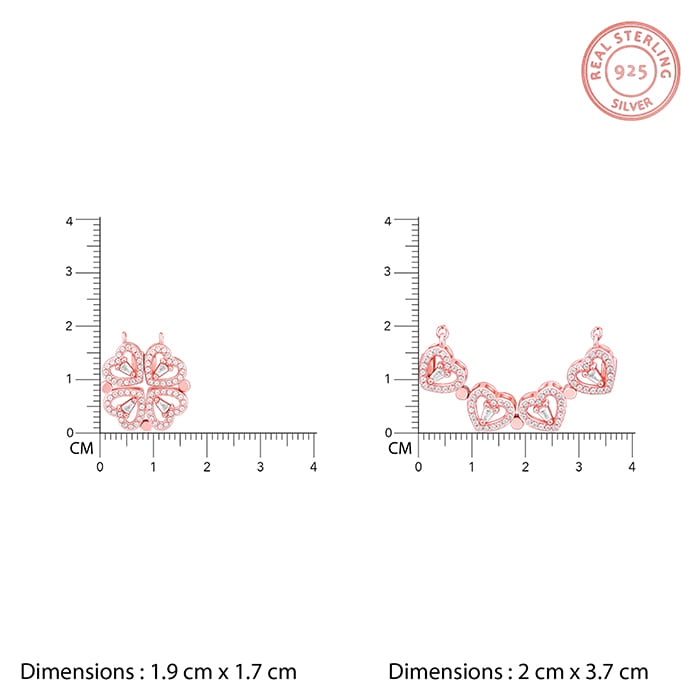 Rose Gold Clover Heart Convertible Necklace