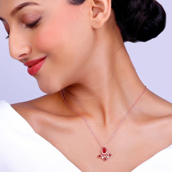 Rose Gold Liberty of Love Pendant with Link Chain