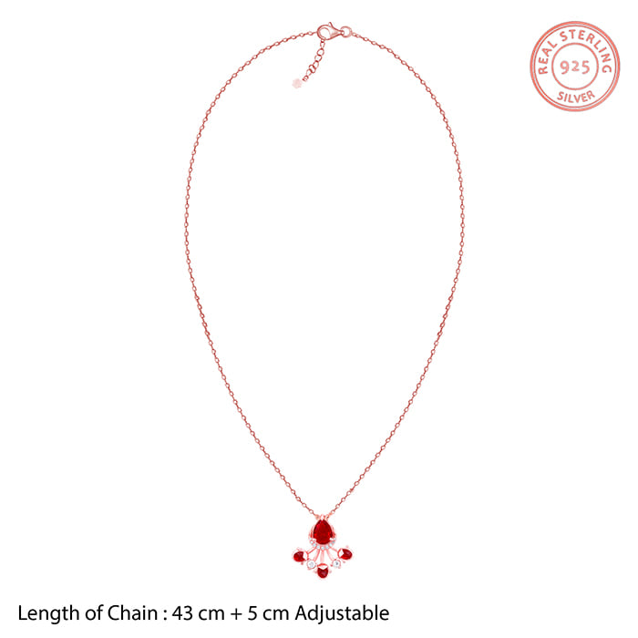Rose Gold Liberty of Love Pendant with Link Chain
