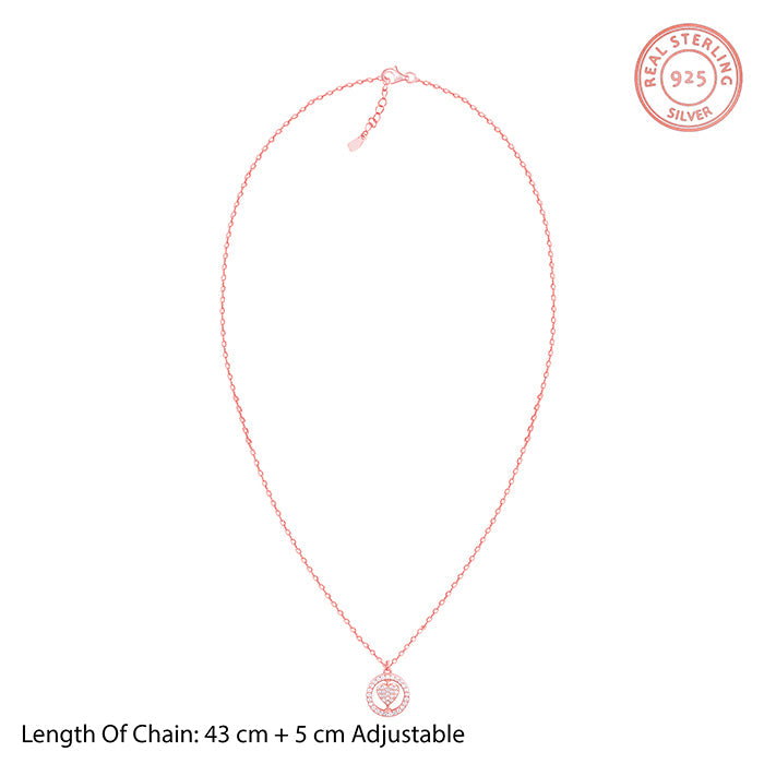 Rose Gold Rotatable My Happy Place Pendant With Link Chain