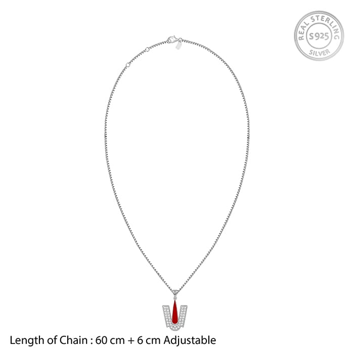 Silver Lord Balaji Tilak Pendant With Box Chain For Him
