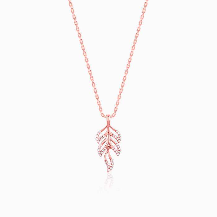 Rose Gold Komal Pankh Pendant With Link Chain