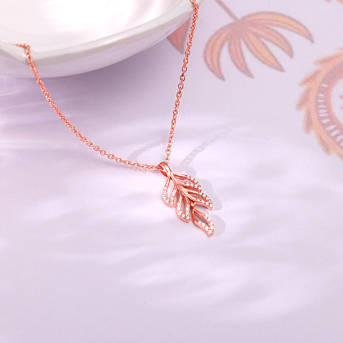 Rose Gold Komal Pankh Pendant With Link Chain