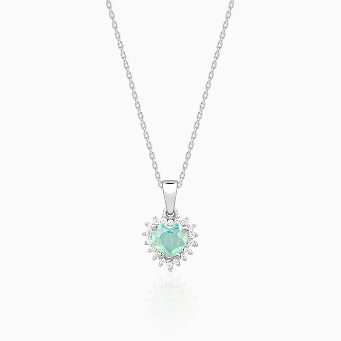 Silver Perfect Heart Pendant With Link Chain