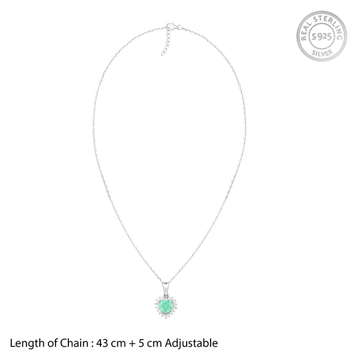 Silver Perfect Heart Pendant With Link Chain