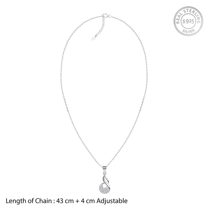 Silver Swirlshine Pendant with Link Chain