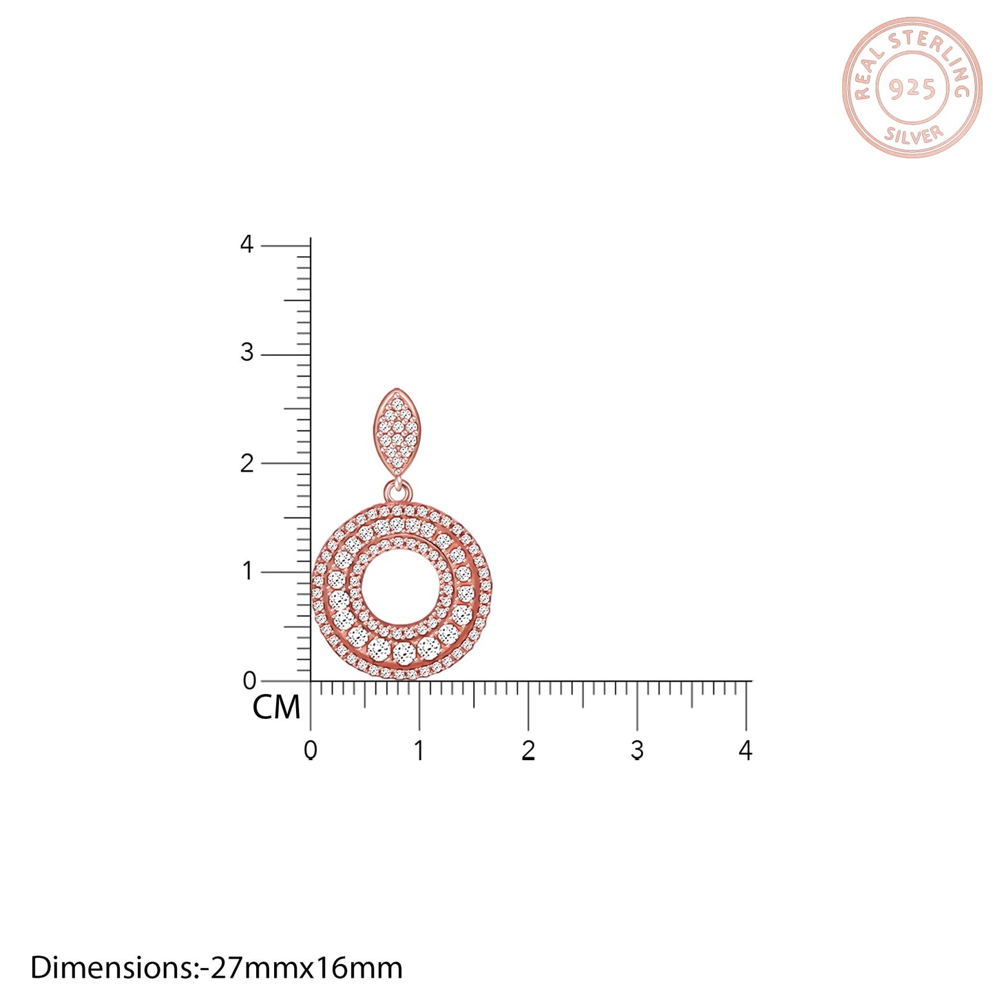 Rose Gold Classic Pendant With Link Chain