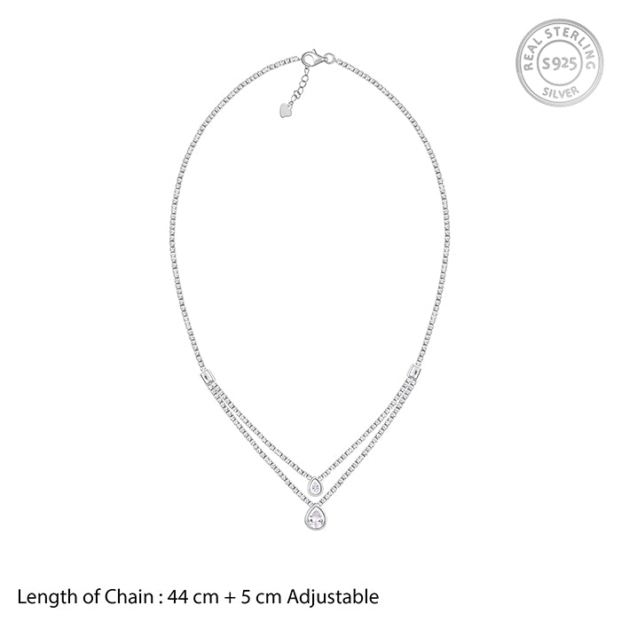 Silver Layered Drop necklace