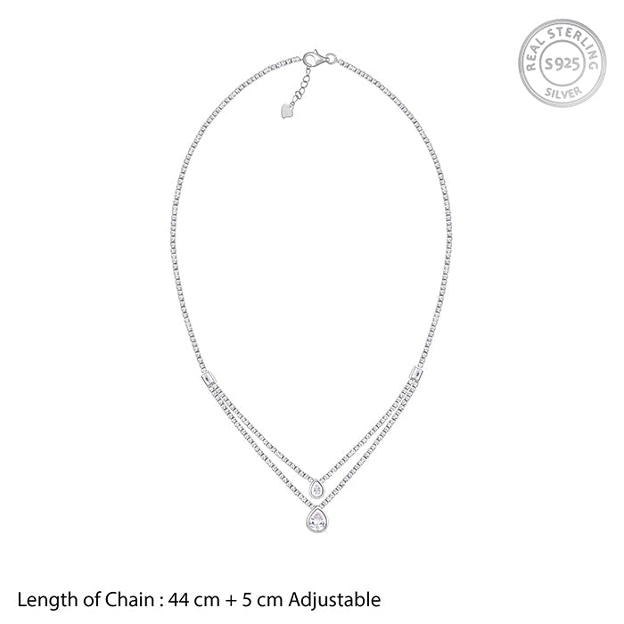 Silver Layered Drop necklace