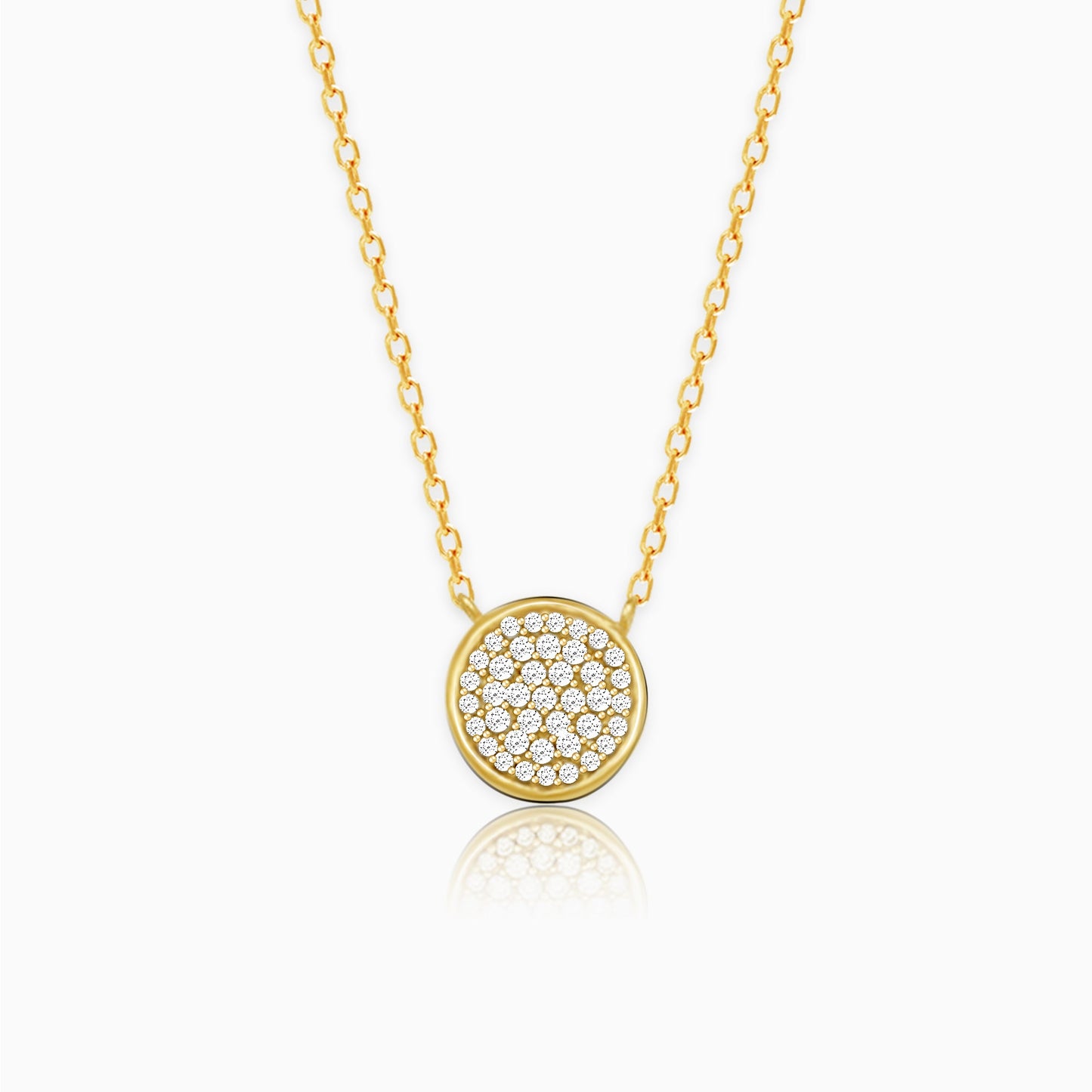 Golden Studded Disk Necklace