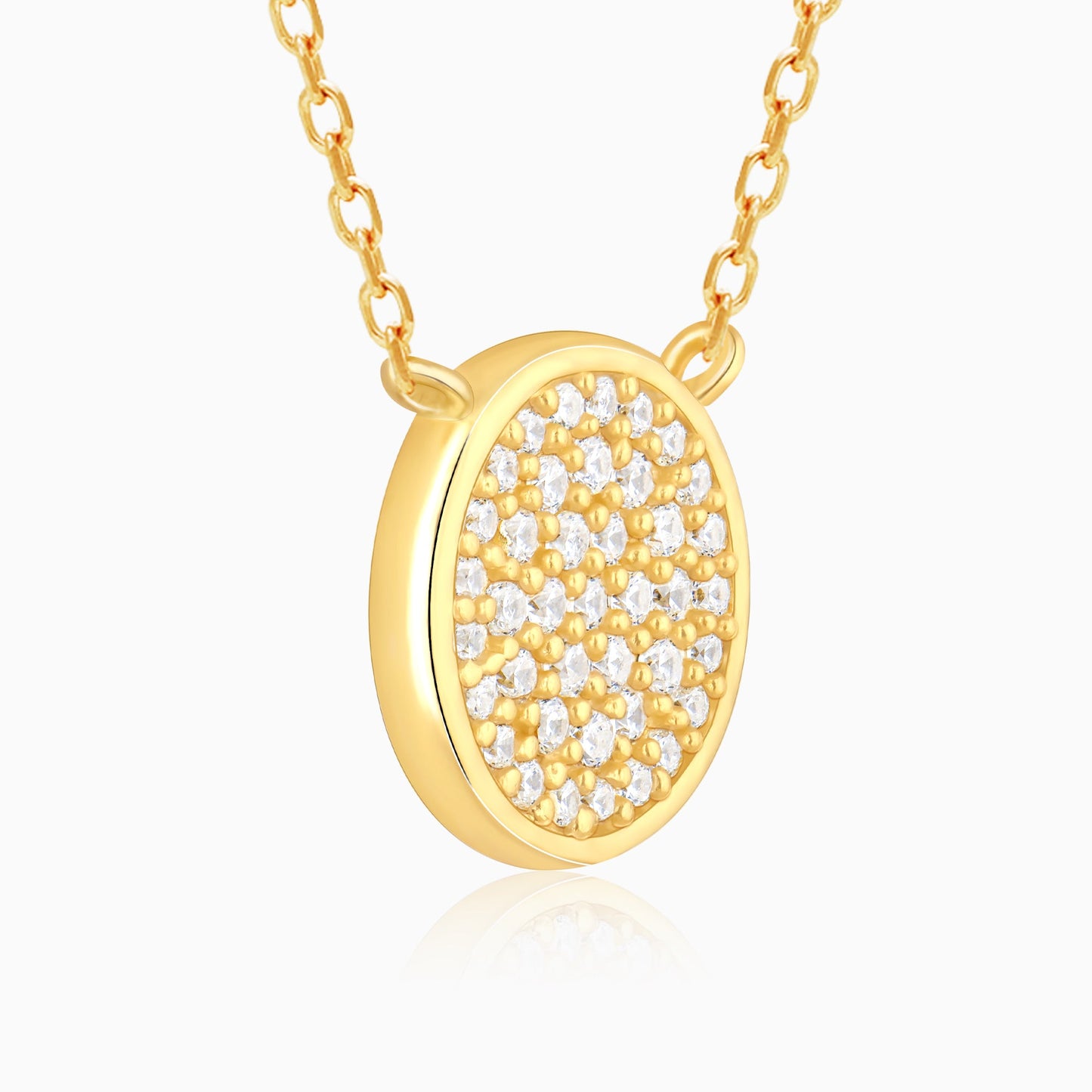 Golden Studded Disk Necklace