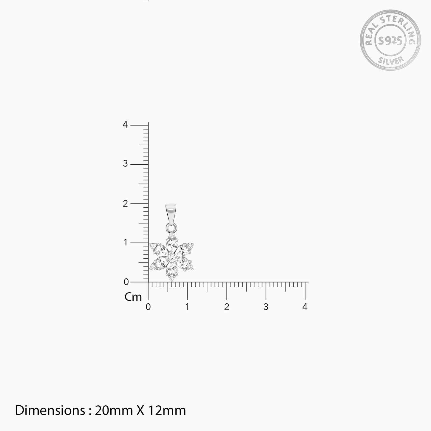 Silver Flowery Snowflake Pendant With Link Chain