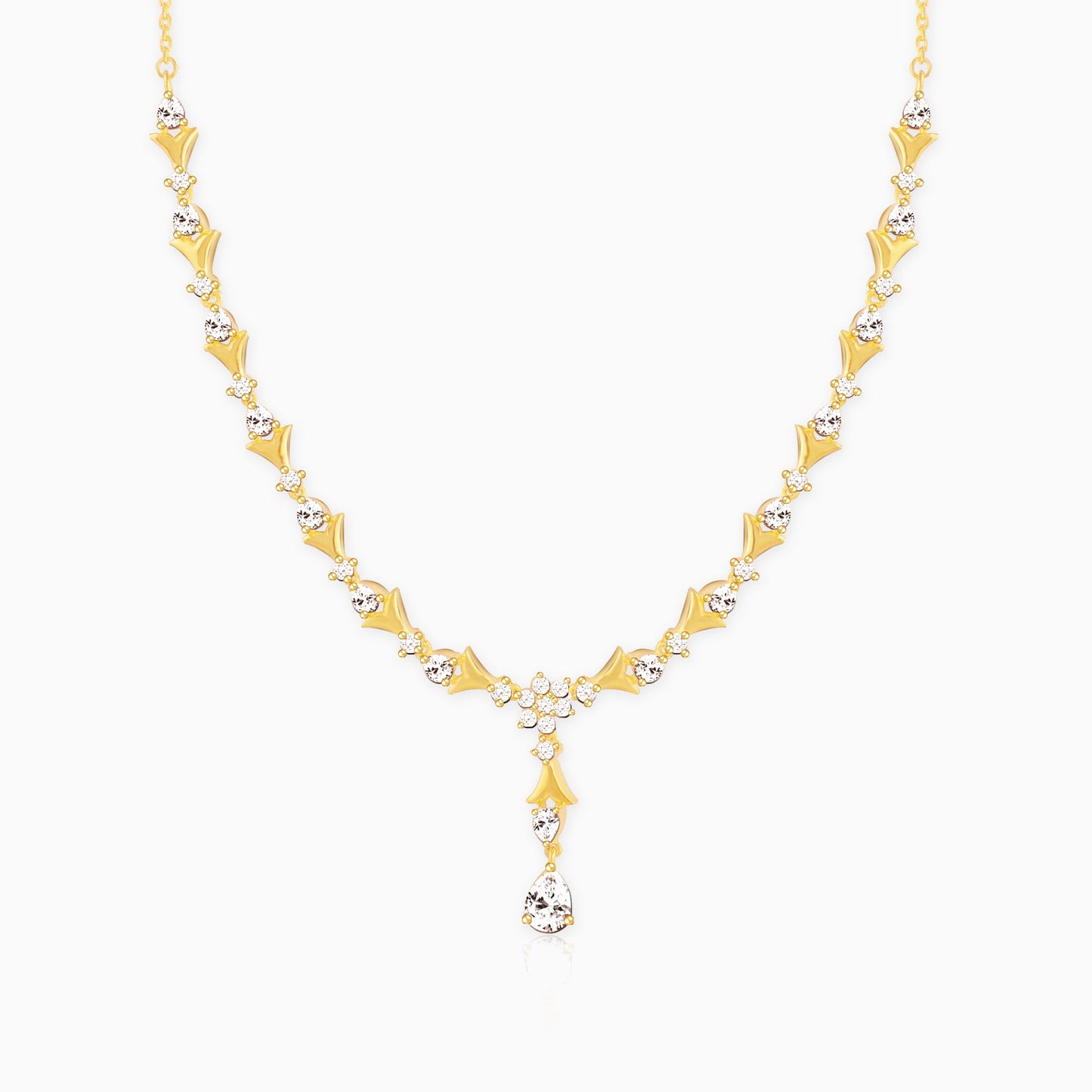 Golden Glinting Joy Zircon Pendant