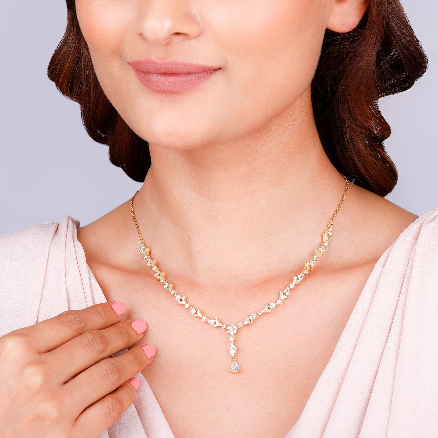 Golden Glinting Joy Zircon Pendant
