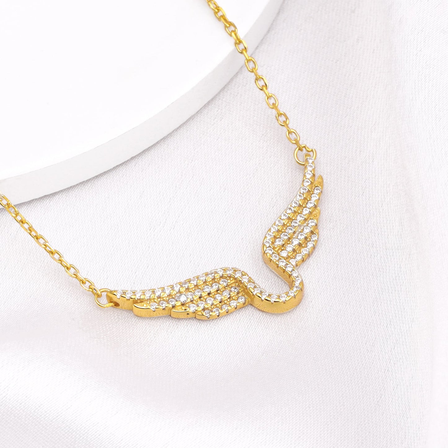 Golden Studded Fluttering Necklace