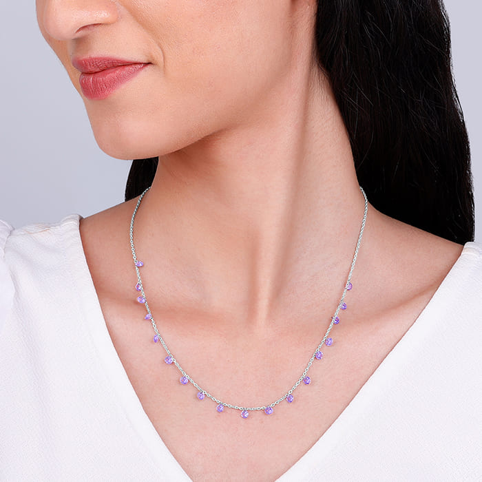 Silver Purple Fantasy Necklace