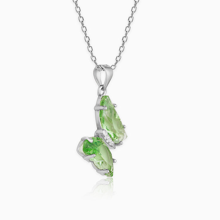 Forest Green Butterfly Pendant With Link Chain