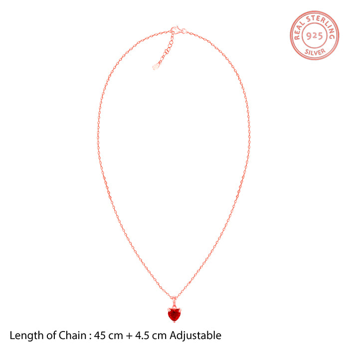 Rose Gold Loving in Red Pendant With Link Chain