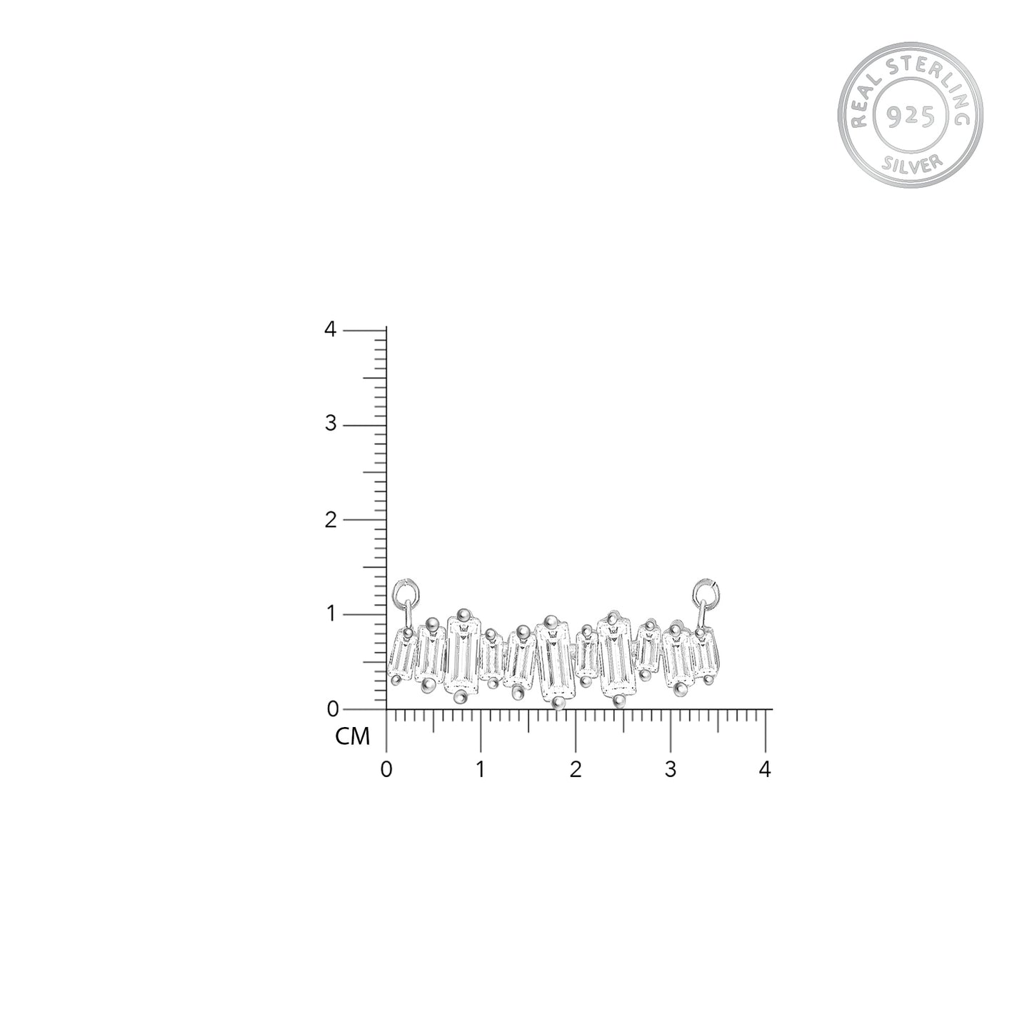 Silver Multi-Baguette Necklace