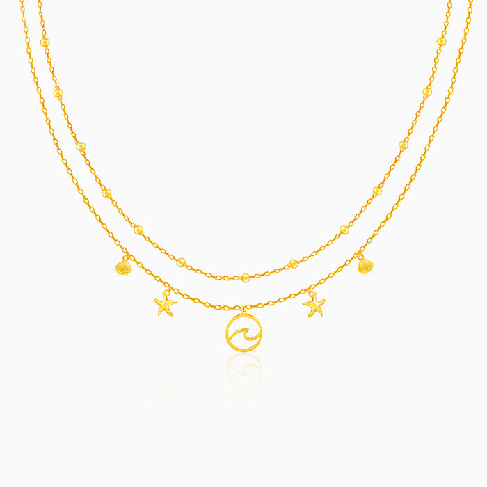 Golden Layered Charm Necklace