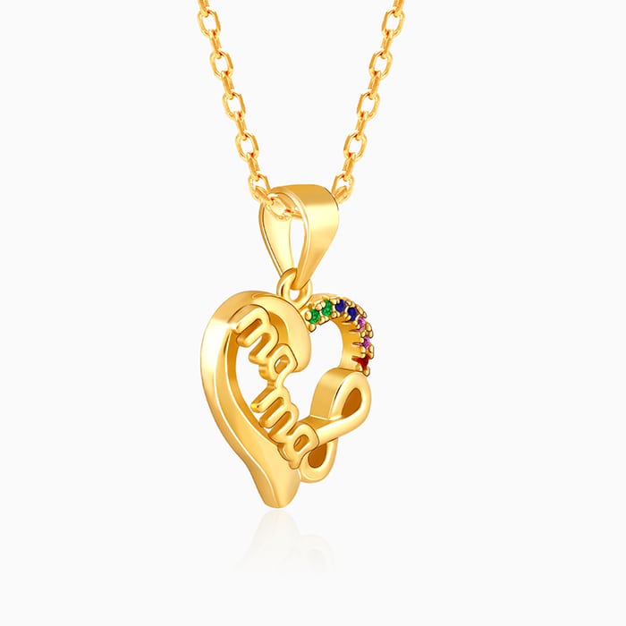 Golden Love You MAMA Pendant with Link Chain