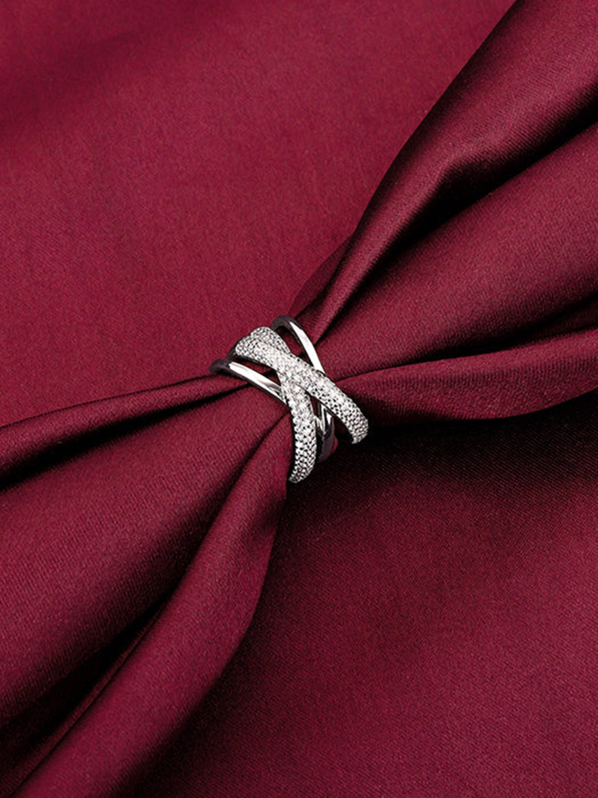 Silver Zircon Weave Ring