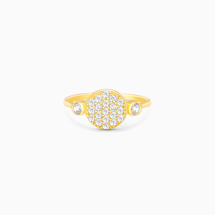 Golden Zirconia Brahma Kamal Ring
