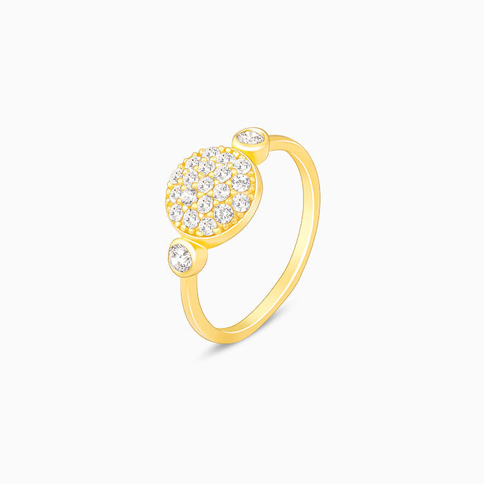 Golden Zirconia Brahma Kamal Ring