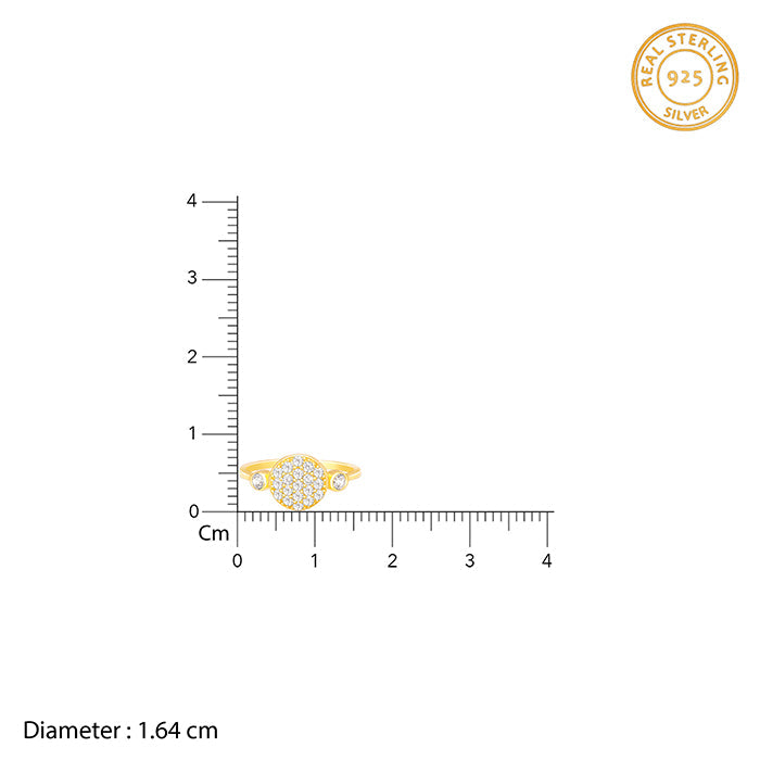 Golden Zirconia Brahma Kamal Ring