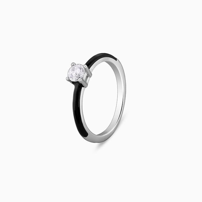 Silver Black in Sync Rings