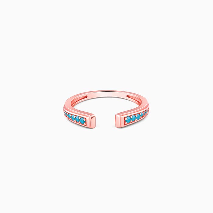 Rose Gold Robin Blue Ring